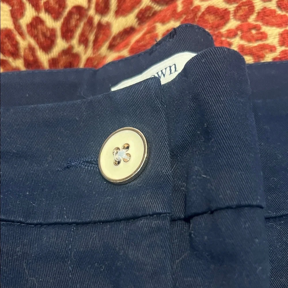 crown & ivy Navy High-Waist Shorts with Blue Scallop Trim - Picture 2 of 4